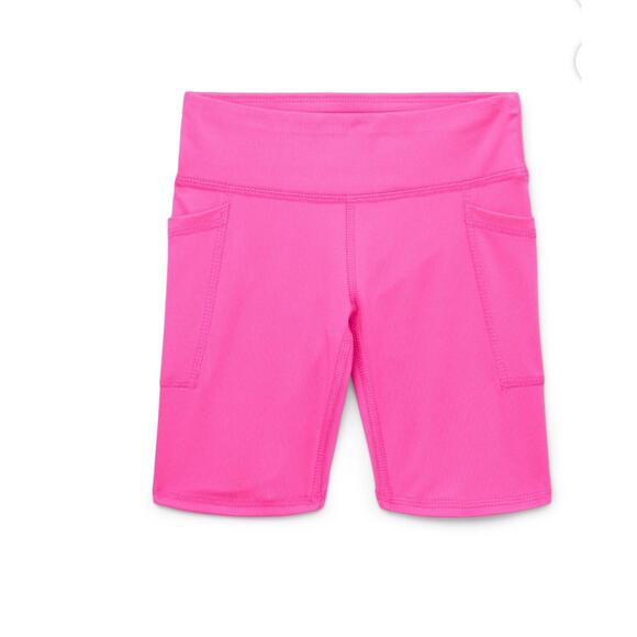 Athletic Works Girl's Active Bike Shorts XXL 18 Electric Pink Pockets - Picture 3 of 5